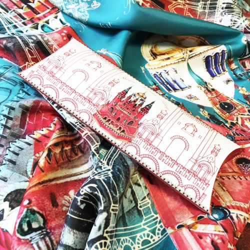 Москва Кремль Фаберже шелк 100%